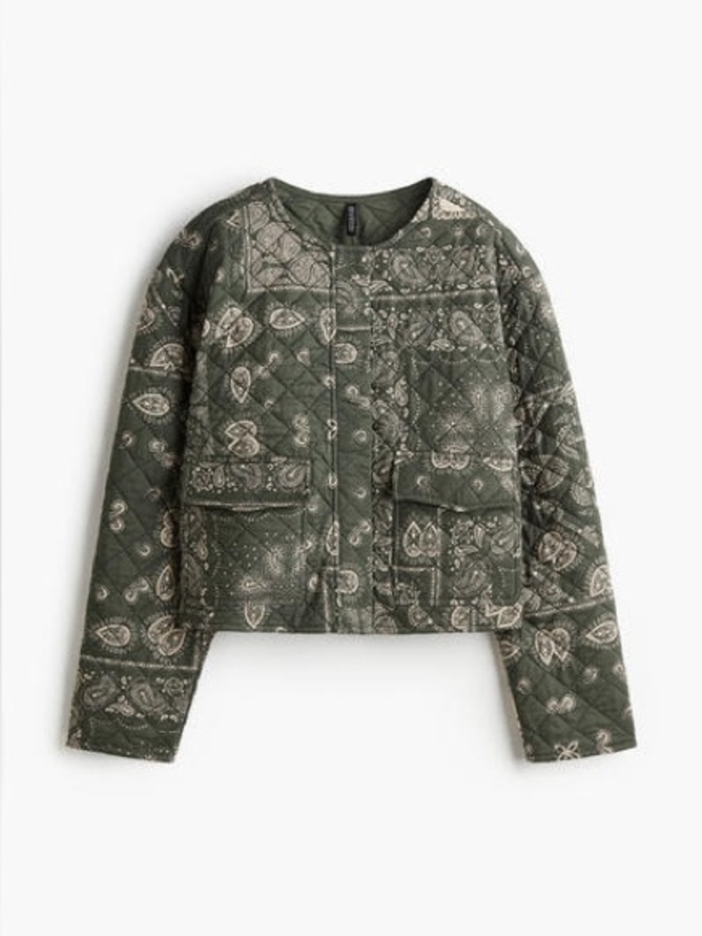H&M Quilted Bandana Print Crop Jacket